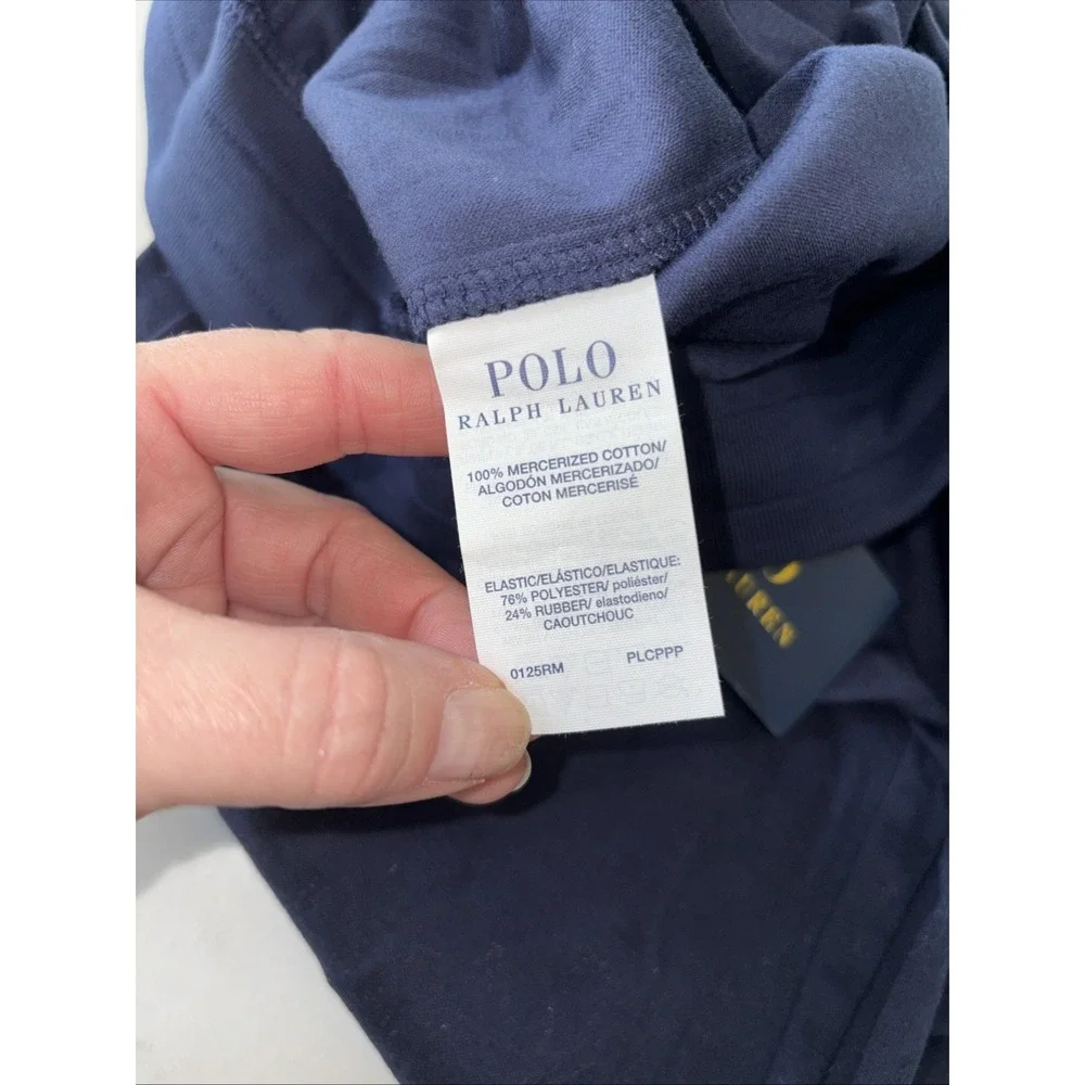 Mens S Polo Ralph Lauren Lightweight Knit Jogger Pajama Lounge Pants Navy Blue